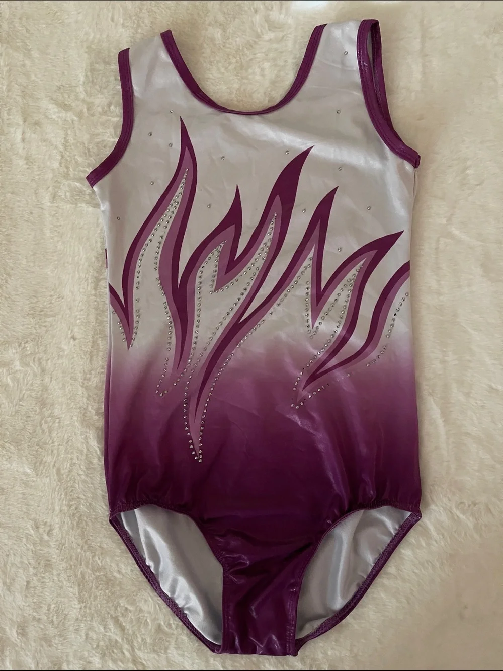 Girls Purple Ombre Dance Leotard with Sparkle Detailing